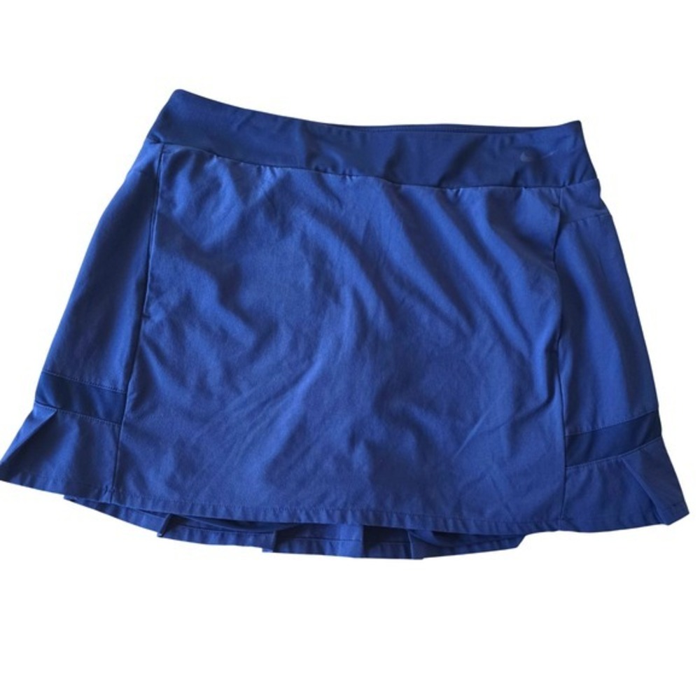 Nike Dri-FIT Women‎ Royal Blue Tennis Skort Pleated Back Zipper Pocket Medium